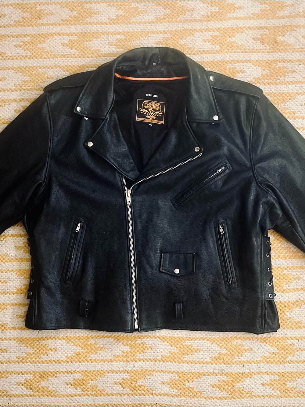 Classic Black Leather Biker Jacket -